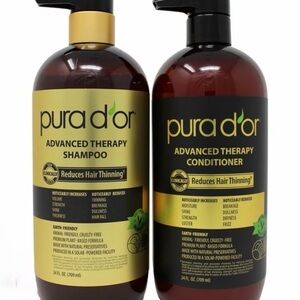 Pura D’or Advanced Therapy Hair Thinning Shampoo & Conditioner 1.5X 24oz Jumbo